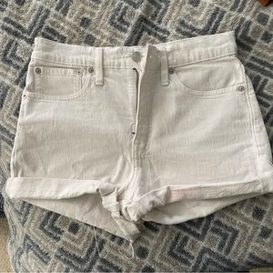 SOLD Madewell white denim jean shorts